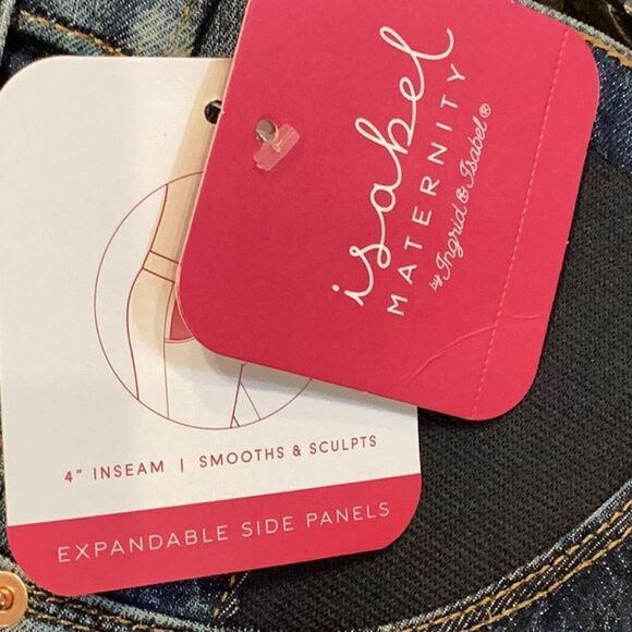 NWT Maternity - Midi Short Denim Isabel Maternity by Ingrid & Isabel Sz 12 - Picture 8 of 9